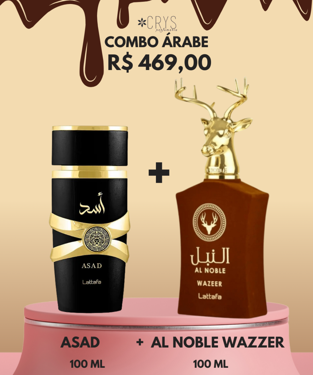 COMBO ÁRABE  ASAD 100 ML +  AL NOBLE WAZZER 100 ML