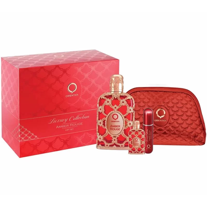 Orientica Kit Amber Rouge Edp 80ml + Miniatura 7,5ml + Refil+ Necessaire