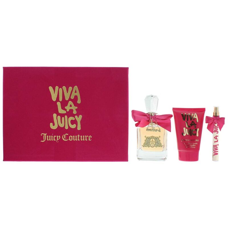 Kit Juicy Couture Viva La Juicy Eau de Parfum 100ml+ Perfume de Bolsa 10ml + Body Lotion- 125ml