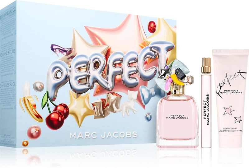 Kit Perfect Marc Jacobs - Gift Set Feminino 100ml + Loção Corporal + Perfume de bolsa