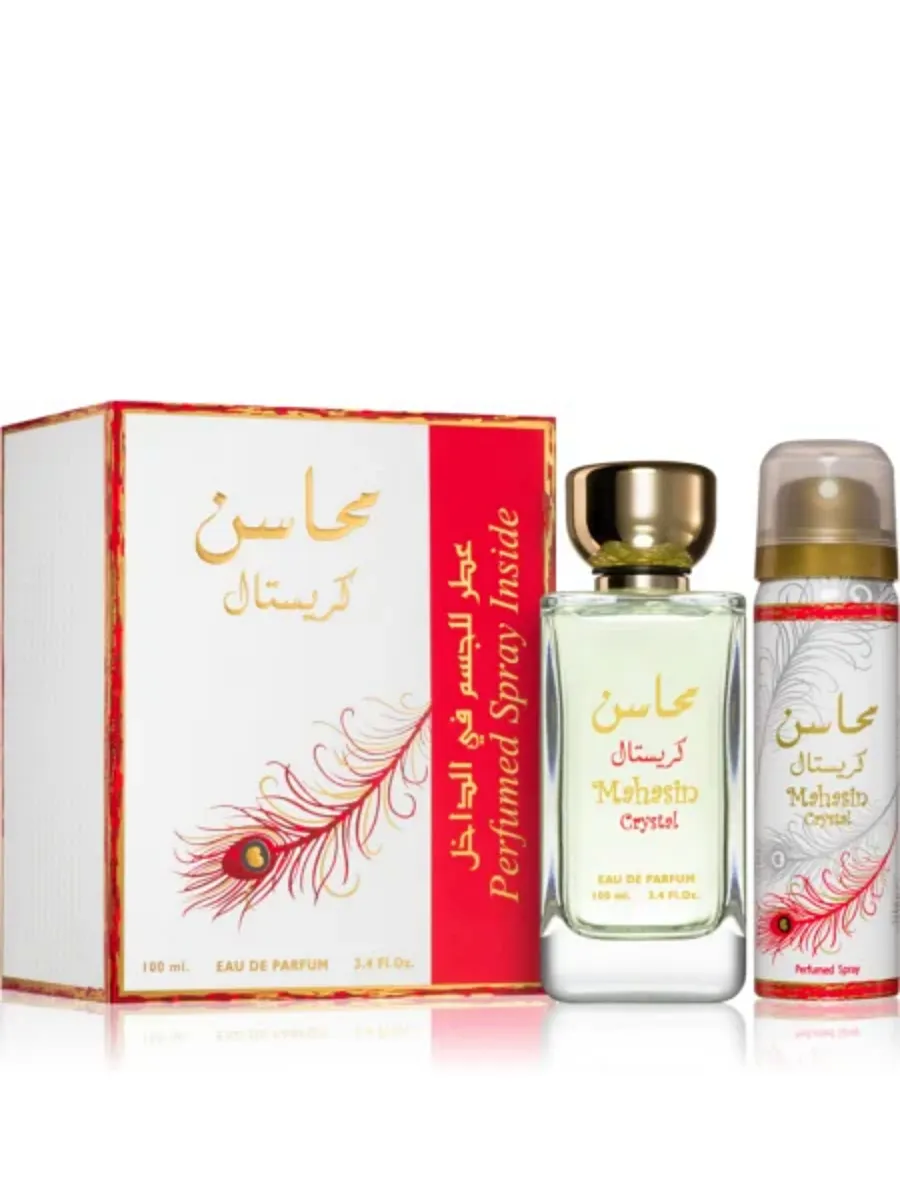 Árabe Kit Lattafa Mahasin Crystal With Eau de Parfum 50 Ml